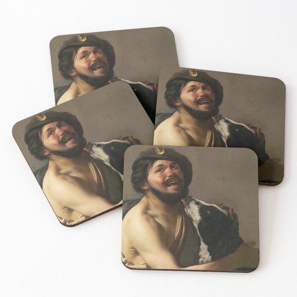Item preview, A Laughing Bravo with His Dog | Hendrick ter Brugghen | 1628 Renaissance Art designed and sold by CJET.