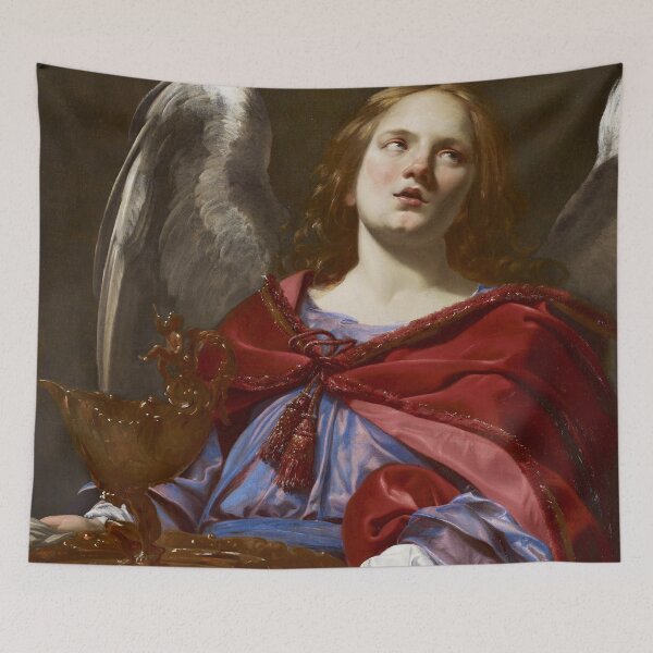 Item preview, Angels with Attributes of the Passion | Angel Holding the Vessel and Towel for Washing the Hands of Pontius Pilate | Simon Vouet | 1624 Renaissance Angel Art designed and sold by CJET.