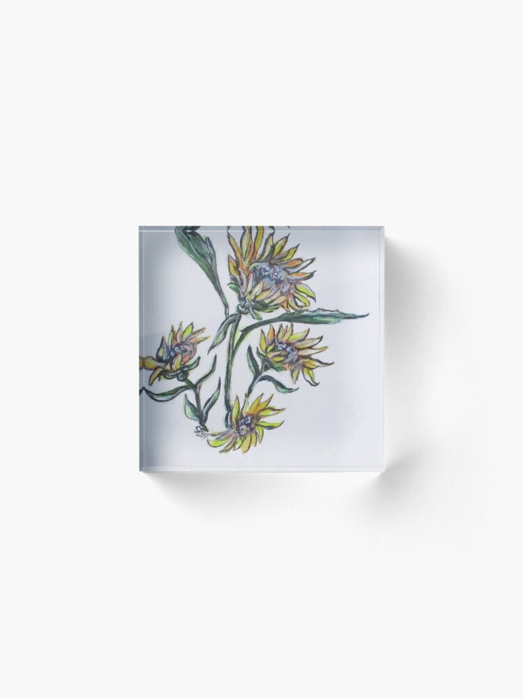 Alternate view of Sunflower Crazy Acrylic Block