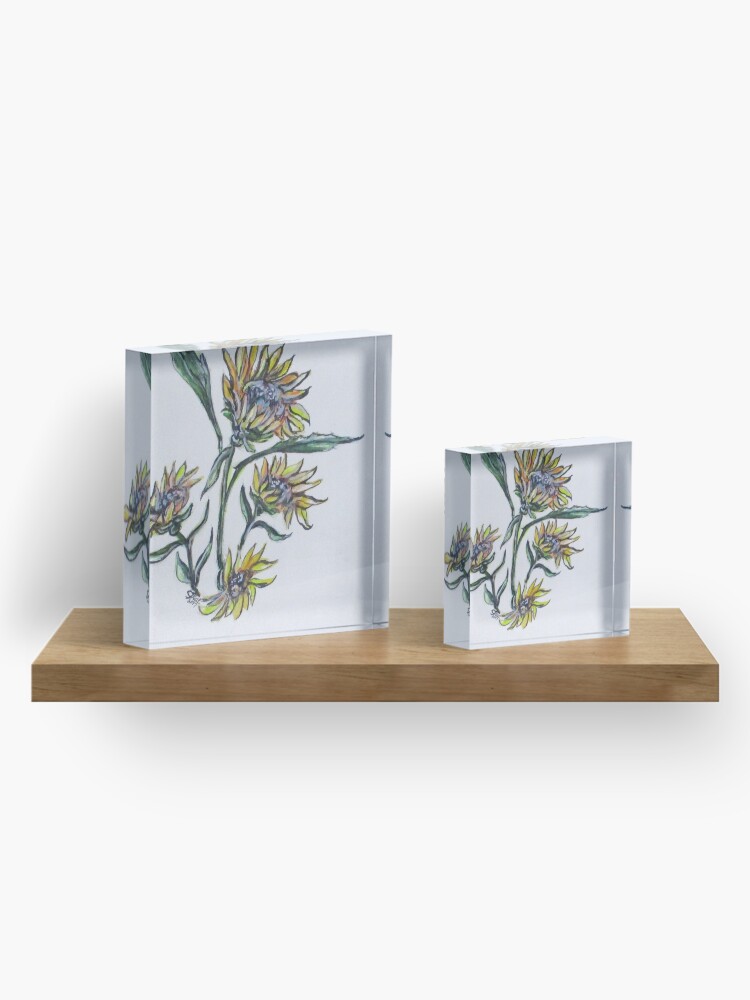 Alternate view of Sunflower Crazy Acrylic Block