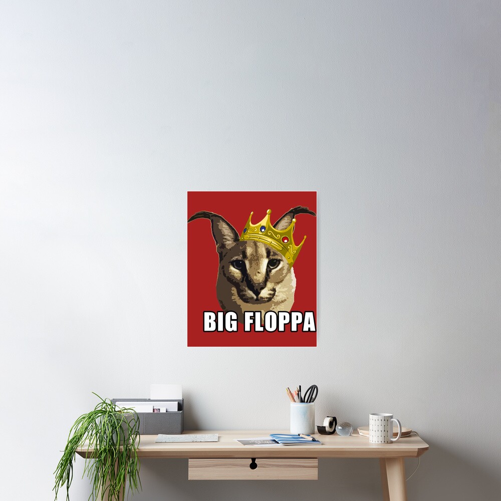 Big Floppa Wanted Poster Sticker Funny Caracal Cat Meme Floppa