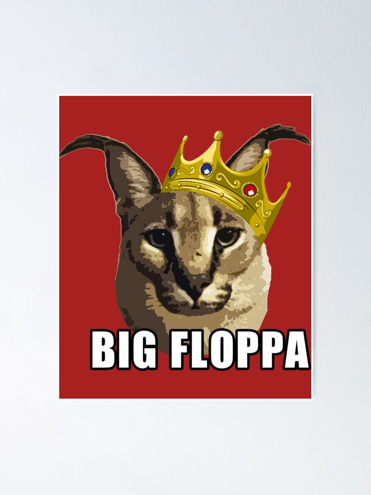 Big Floppa Wanted Poster Sticker Funny Caracal Cat Meme 