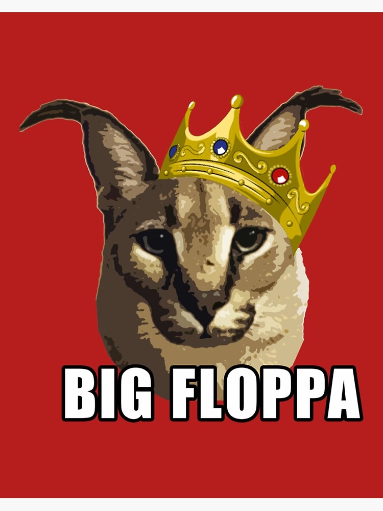 Big Floppa Wanted Poster Sticker Funny Caracal Cat Meme Floppa