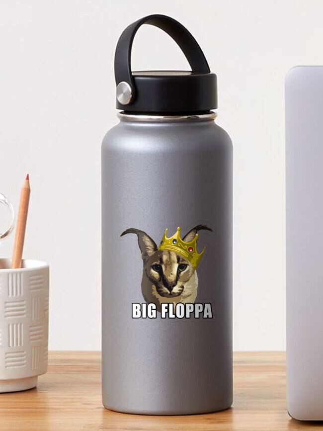 Big Floppa Wanted Poster Sticker Funny Caracal Cat Meme 