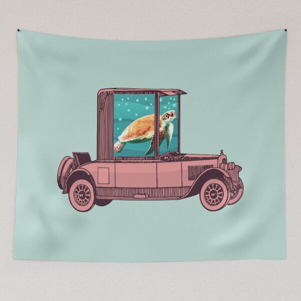 Item preview, Turtle and old car collage designed and sold by Ztudio.