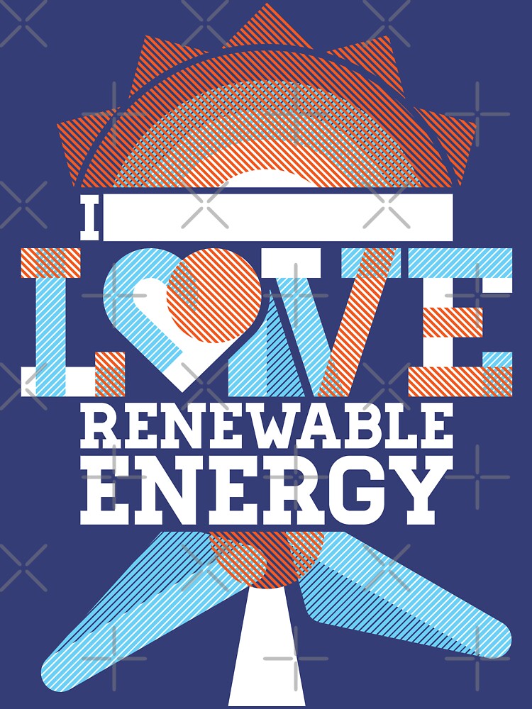Thumbnail 7 of 7, Classic T-Shirt, I Love Renewable Energy designed and sold by Jarren Nylund.