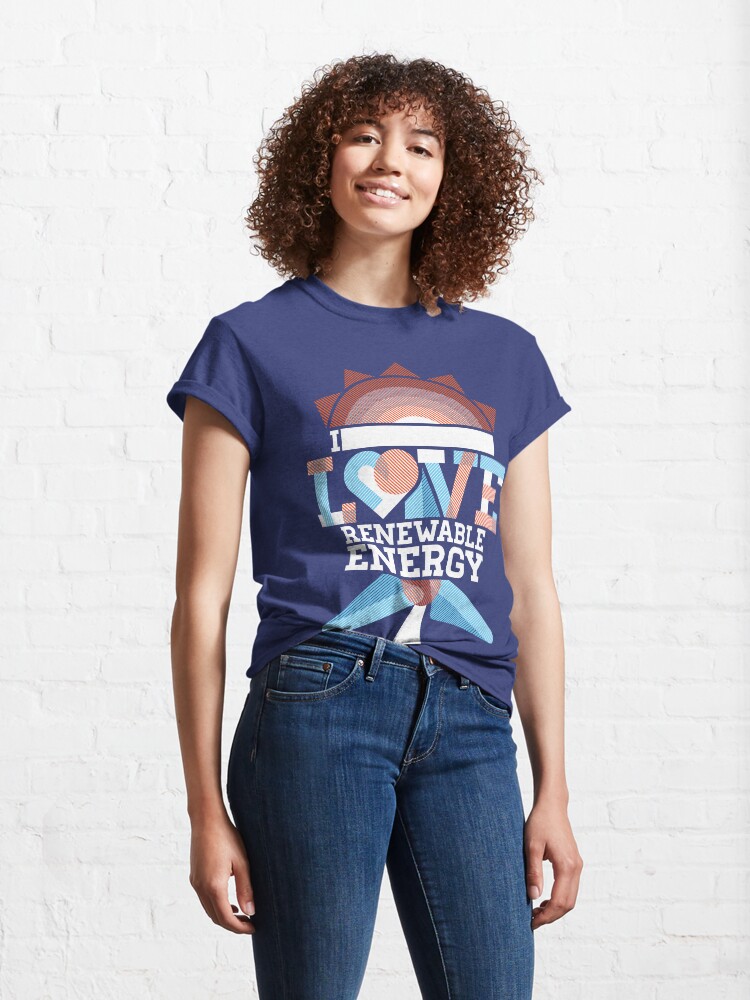 Thumbnail 4 of 7, Classic T-Shirt, I Love Renewable Energy designed and sold by Jarren Nylund.