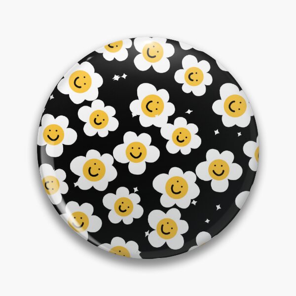 Aperçu de l'œuvre Fleur de marguerite blanche avec des émojis souriants créée et vendue par CuteMaster.