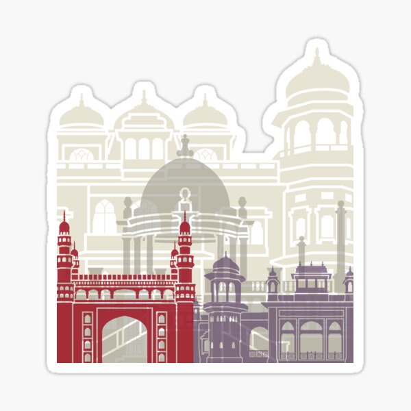 "Karachi skyline poster " Sticker by paulrommer Redbubble