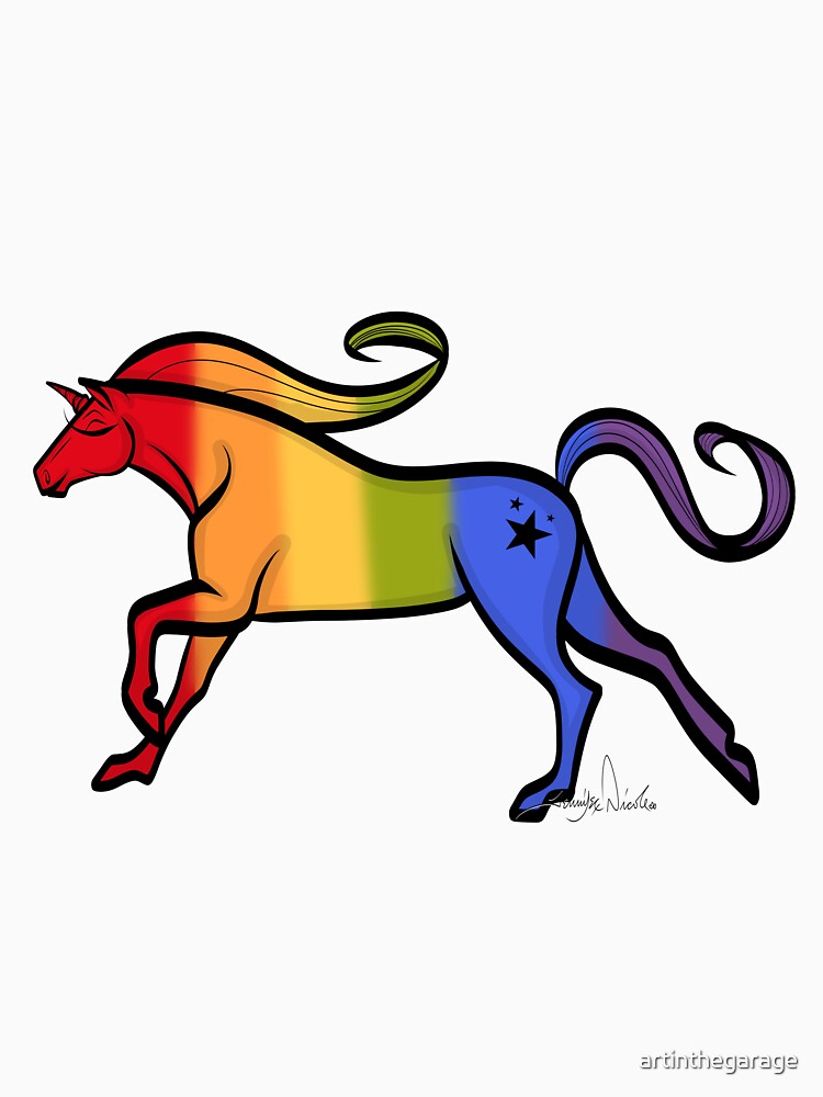 Rainbow Unicorn by Art In The Garage by artinthegarage