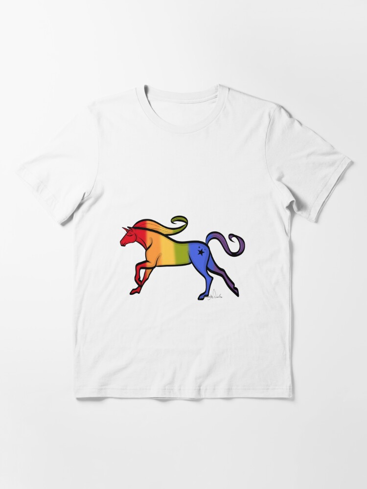 Alternate view of Rainbow Unicorn by Art In The Garage Essential T-Shirt