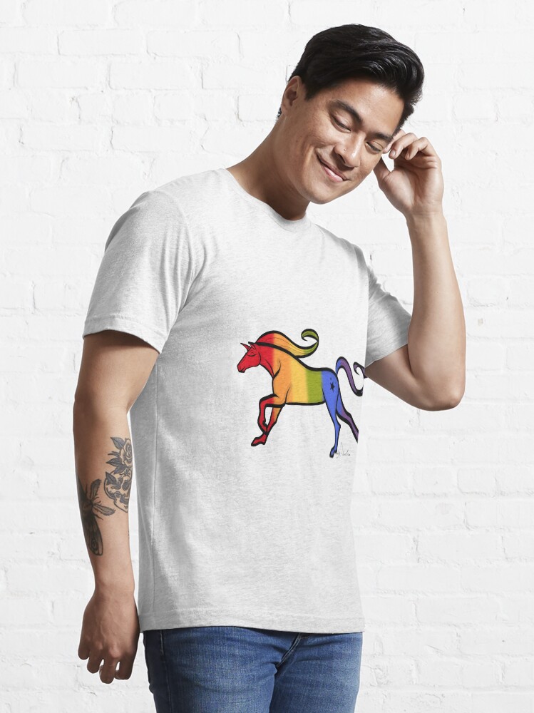 Alternate view of Rainbow Unicorn by Art In The Garage Essential T-Shirt