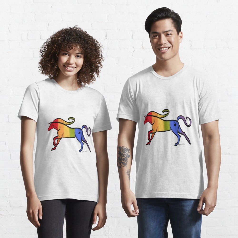 Rainbow Unicorn by Art In The Garage Essential T-Shirt