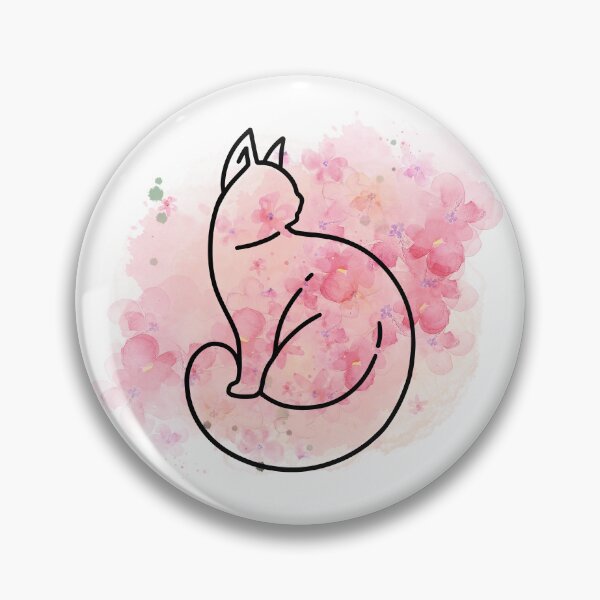 Item preview, Cherry Blossom Watercolor Cat designed and sold by Minima-Vulpes.
