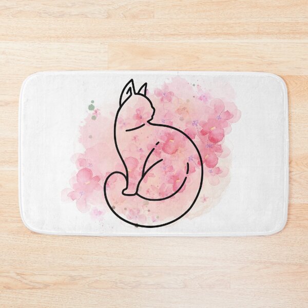 Item preview, Cherry Blossom Watercolor Cat designed and sold by Minima-Vulpes.