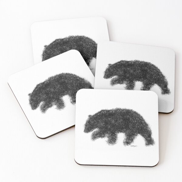 Item preview, Alaskan brown bear painting in black and white ink splatter in 3x2 ratio  designed and sold by Rocky Mountain Artistry.