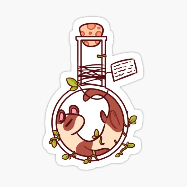 Ferret in a Potion Bottle Sticker