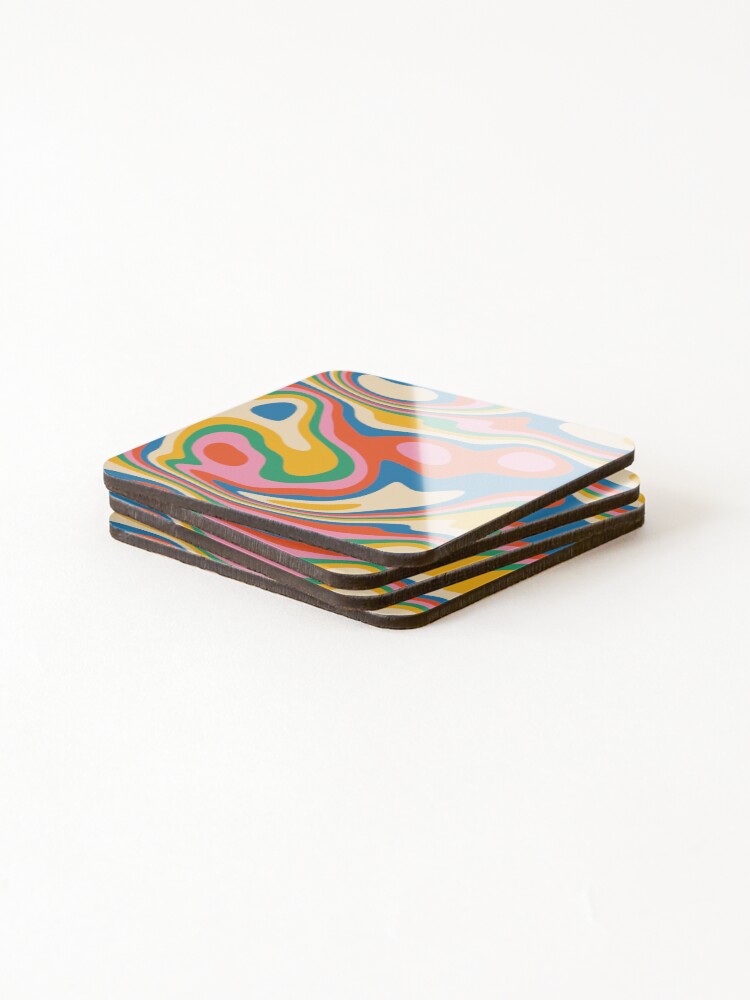 Thumbnail 4 of 5, Coasters (Set of 4), Retro Abstract Pop Color Pattern designed and sold by ind3finite.