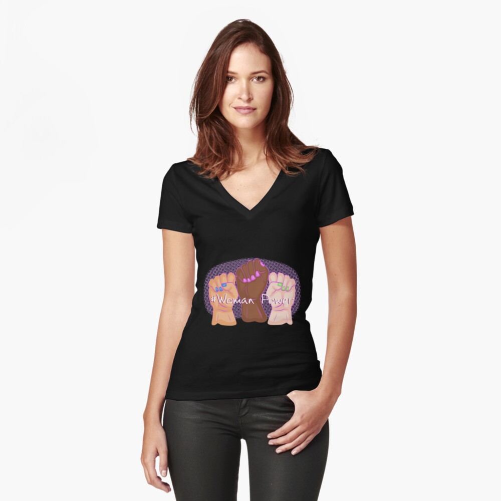 Item preview, Fitted V-Neck T-Shirt designed and sold by artinthegarage.