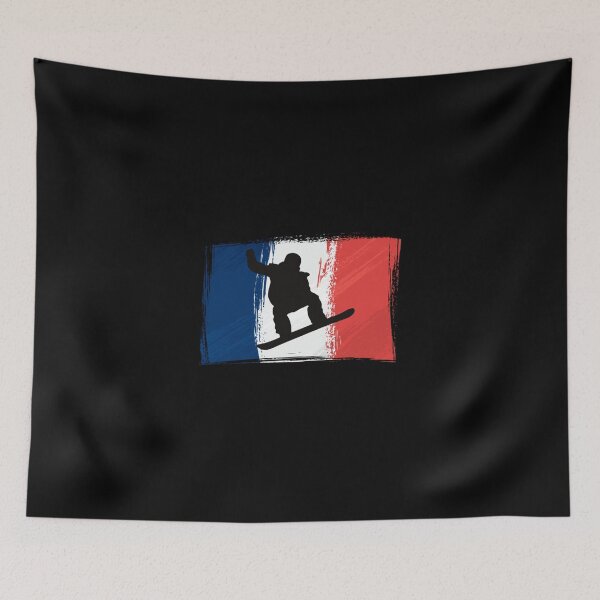Item preview, France Mountain Sports Sports Snowboarding Powder Rider Snowboard Lover Flag Na designed and sold by aprilbonnieuth.