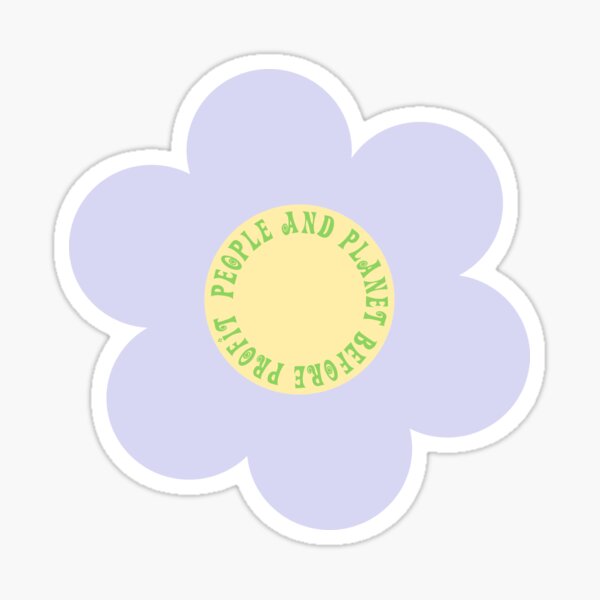 Artikel-Vorschau von Menschen und Planet vor Profit, Süßes Lavendel-Gänseblümchen, Triple Bottom Line, designt und verkauft von amylydesign.