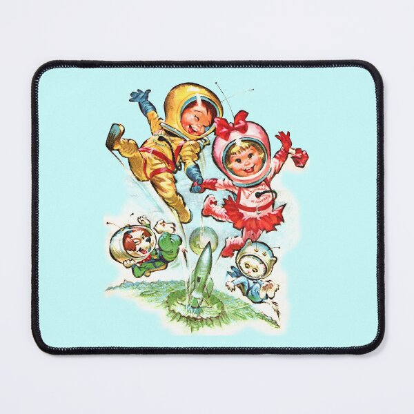 Item preview, Space Kids #1, Vintage 60's retro art with Boy, Girl, Cat, and Dog Astronauts designed and sold by ComicKitsch.