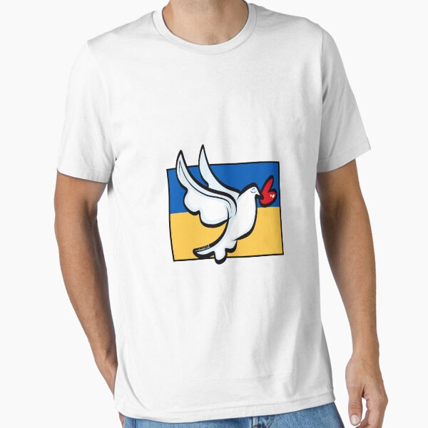 Peace Love For Ukraine by Art In The Garage Essential T-Shirt