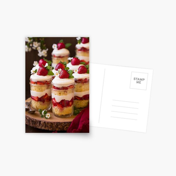 Dessert aux fraises Carte postale
