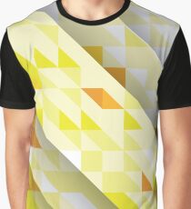 Yellow Abstract Triangle Pattern Graphic T-Shirt