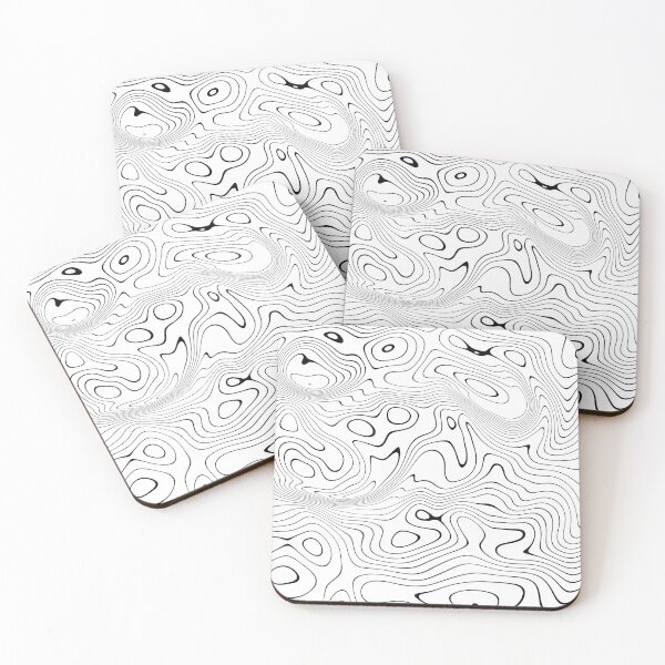 Item preview, Abstract Black and White Topographic Line Pattern designed and sold by ind3finite.