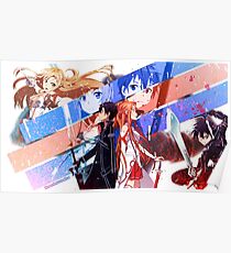 Kirito and Asuna Face Poster