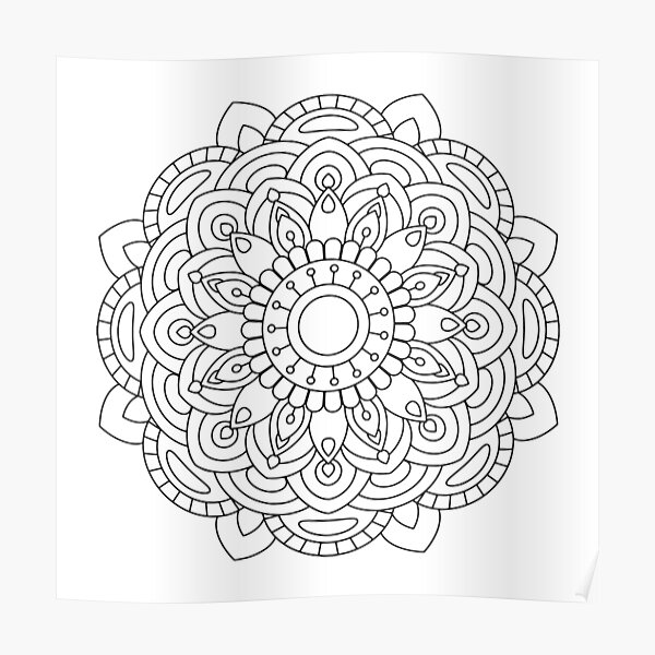 mandala coloring posters  redbubble