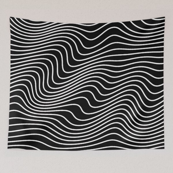 Item preview, Black and White Wavy Lines Abstract Pattern designed and sold by ind3finite.