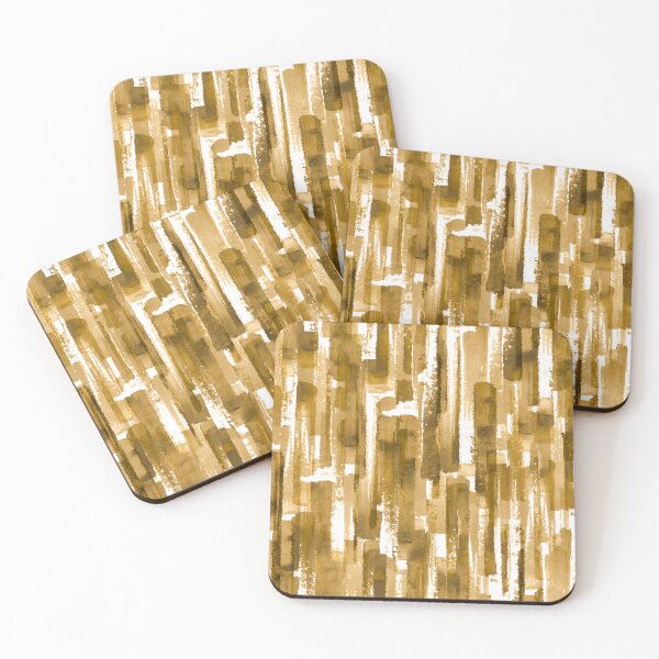 Item preview, Watercolor Paint Brush Lines Strokes Ocher Yellow designed and sold by antevasinart.