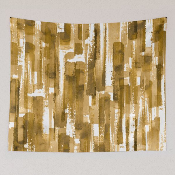 Item preview, Watercolor Paint Brush Lines Strokes Ocher Yellow designed and sold by antevasinart.