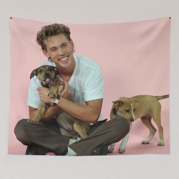 Item preview, austin butler playing with his dog designed and sold by marcocoulter.
