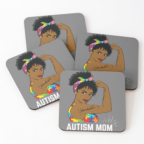 Item preview, Autism Awareness Unbreakable Autism Mom Afro Mother Black Women designed and sold by DerryReinhard.