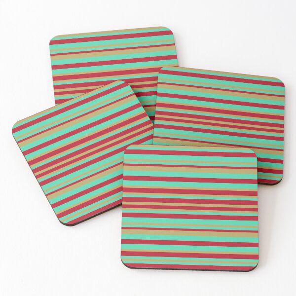 Item preview, Red, Golden and Turquoise Vintage Stripes designed and sold by Gerson Ramos.