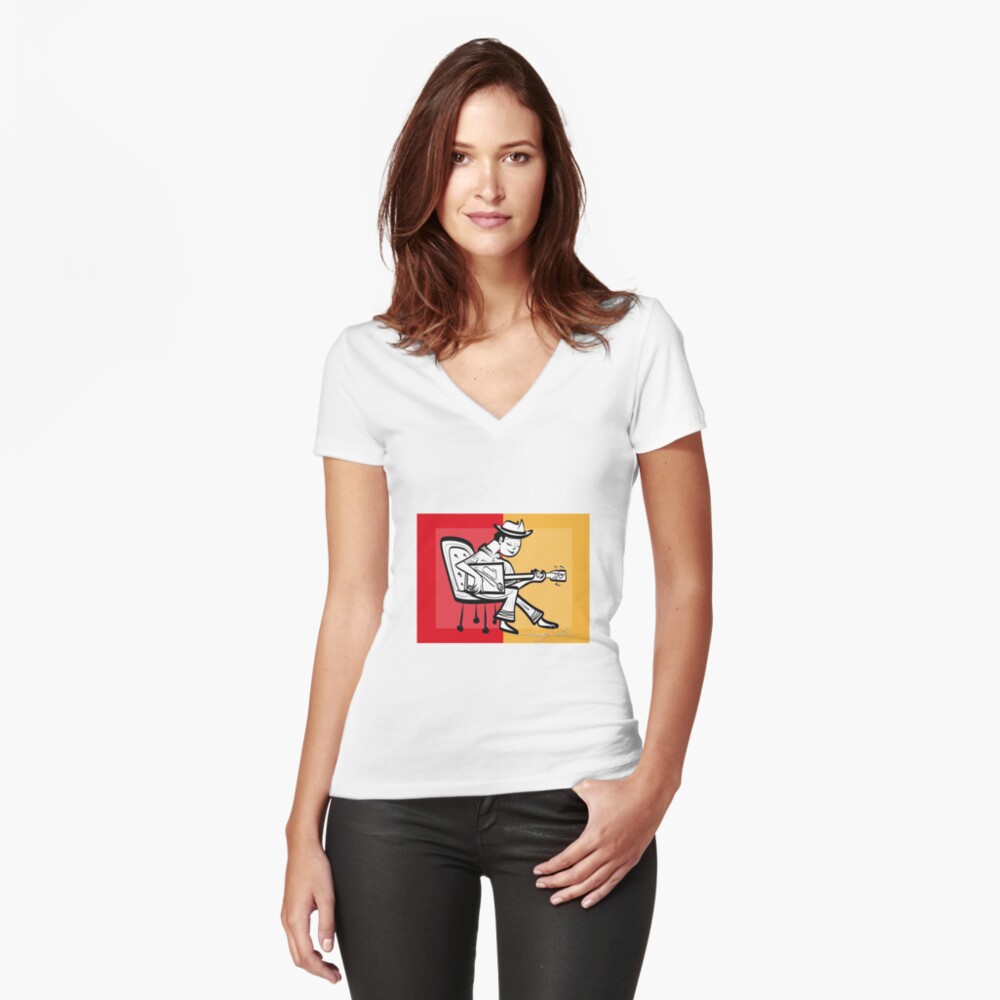 Item preview, Fitted V-Neck T-Shirt designed and sold by artinthegarage.