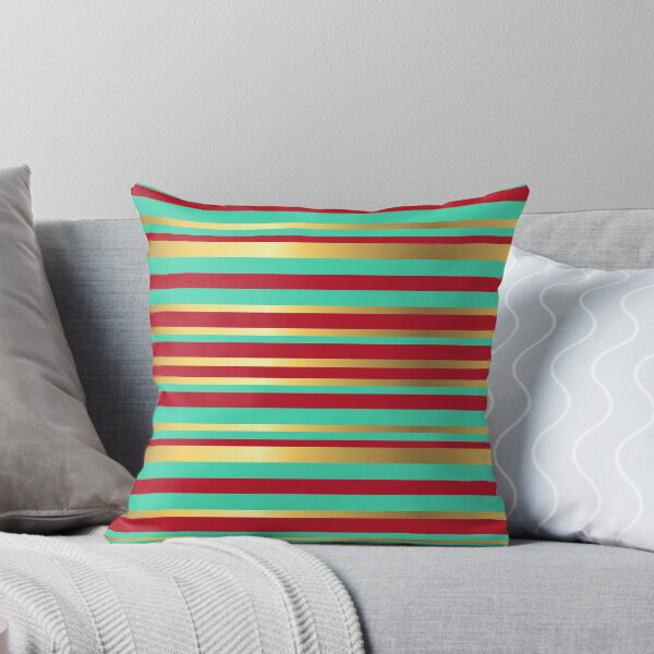 Item preview, Turquoise, Red and Gold Vintage Stripes designed and sold by Gerson Ramos.