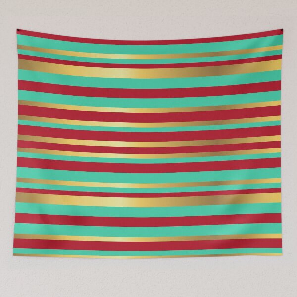 Item preview, Turquoise, Red and Gold Vintage Stripes designed and sold by Gerson Ramos.