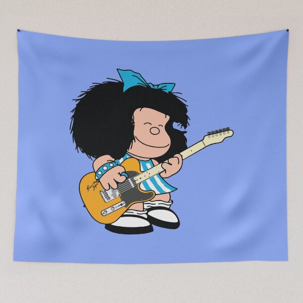 Item preview, mafalda quino playing guitar music  designed and sold by Bonobofy.