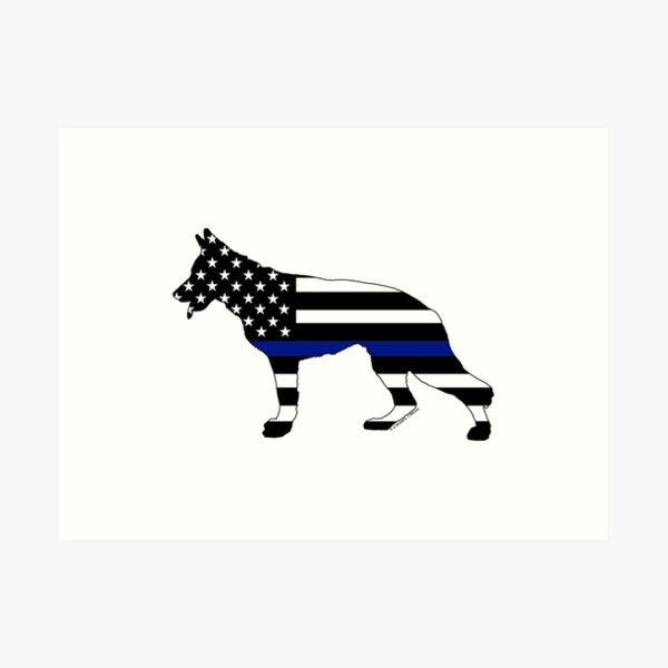 German Shepherd: Thin Blue Line Art Print