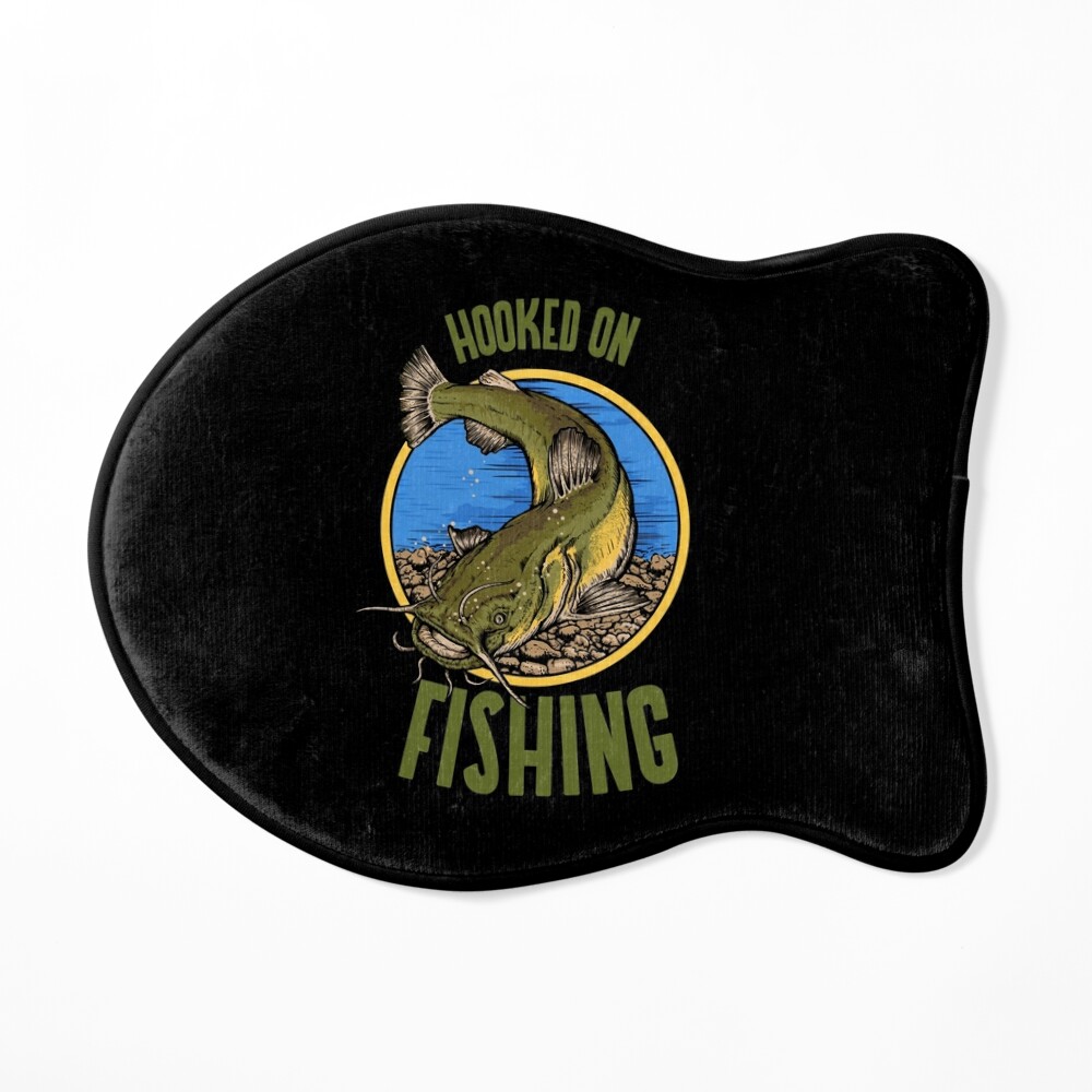 Funny Catfish Fishing Gear Hooked on Fishing design Art Board Print for  Sale by jakehughes2015