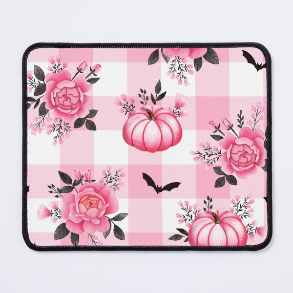 Item preview, Pumpkins, Bats and Pink Florals on Pink Gingham - Pastel Halloween designed and sold by KConfetti.