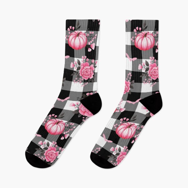 Item preview, Copy of Pumpkins, Bats and Pink Florals on Pink Gingham - Pastel Halloween designed and sold by KConfetti.