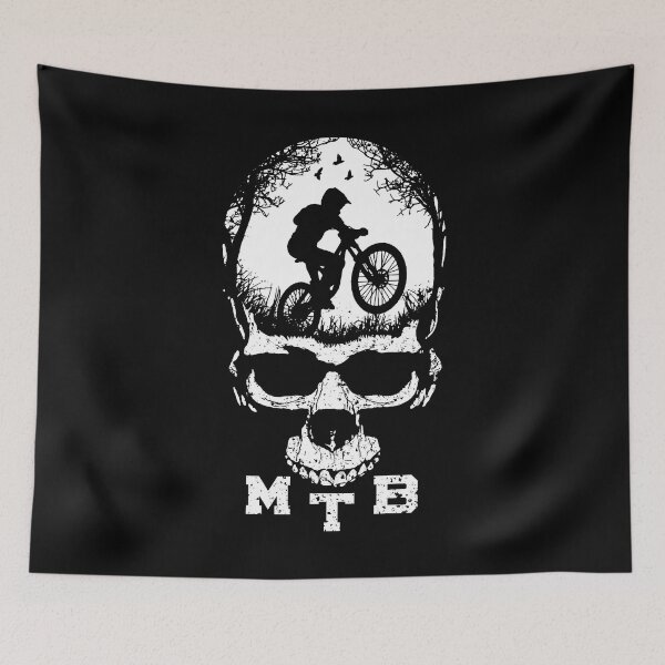 Item preview, Funny MTB Mountain Bike Halloween Biking Goth Skull Sunset designed and sold by GrandeDuc.