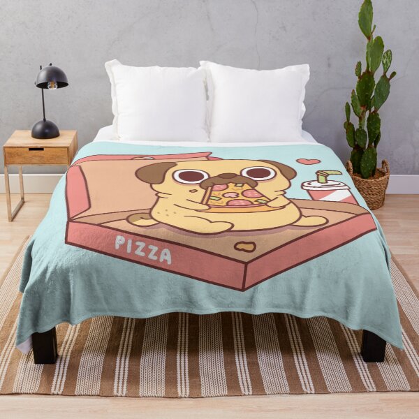 Item preview, Cute Little Pug Eating Pizza In A Pizza Box designed and sold by rustydoodle.