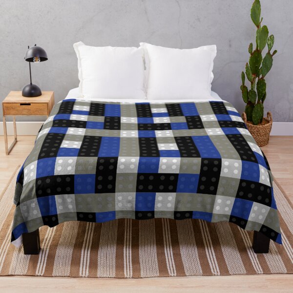 Bricks From Above - Grey and Blue Throw Blanket
