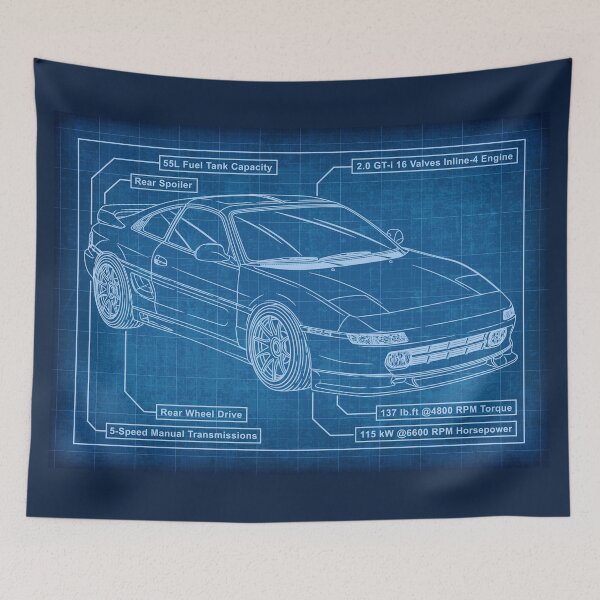 Item preview, Toyota  MR2 SW20 1989 Blueprint designed and sold by JDM Guyvit.